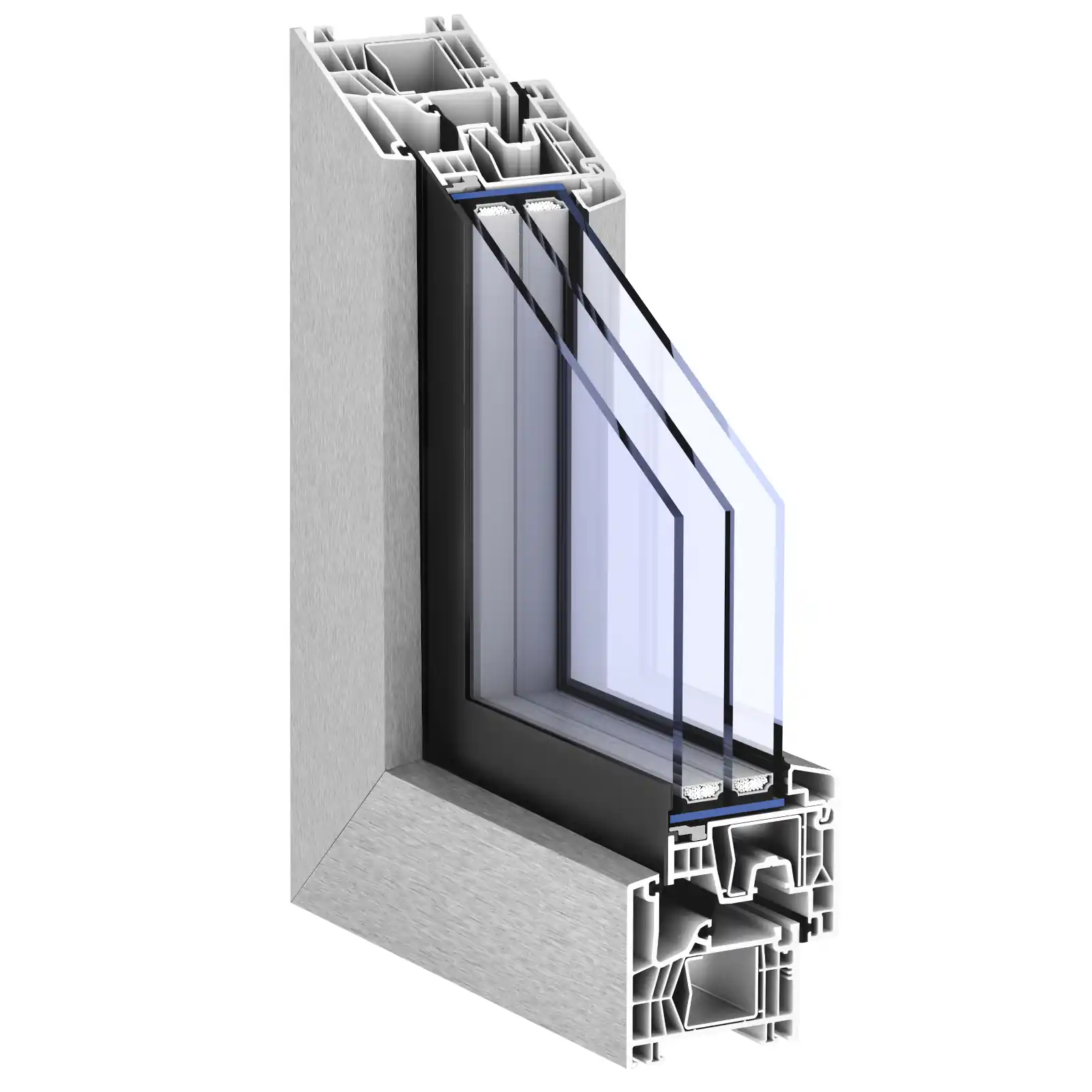 Estructura de la ventana Kömmerling 76 MD Zero