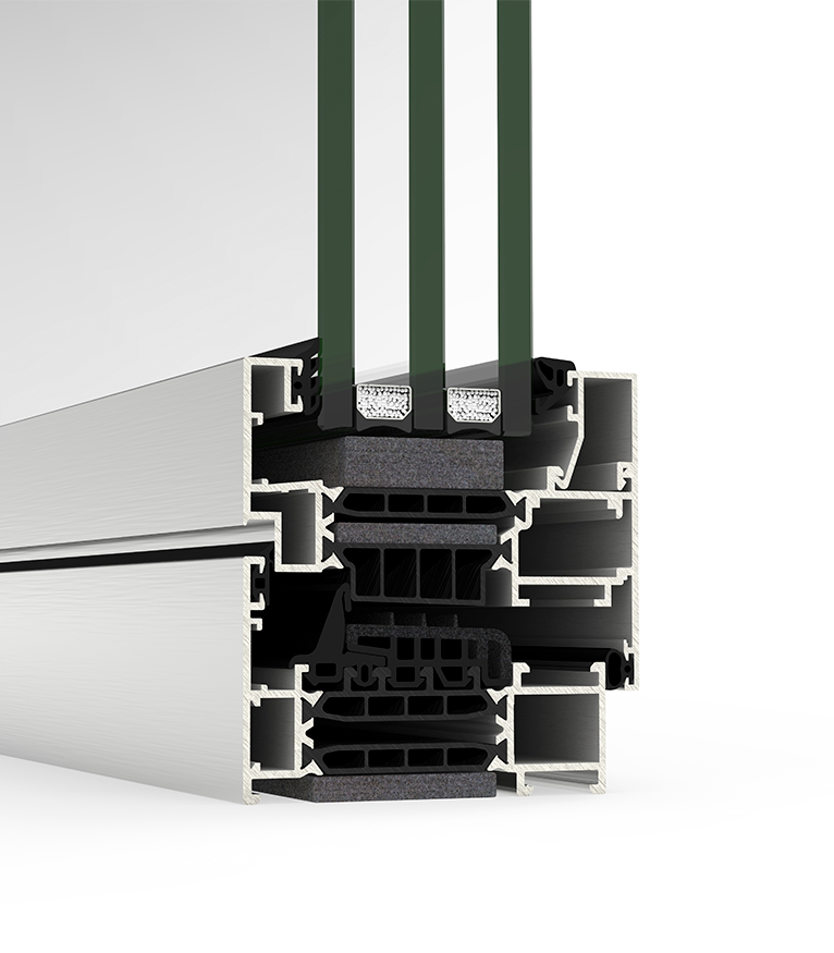 Estructura del perfil Cortizo COR 80 Industrial