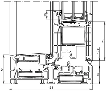 Plano del sistema Kömmerling PremiSlide 76