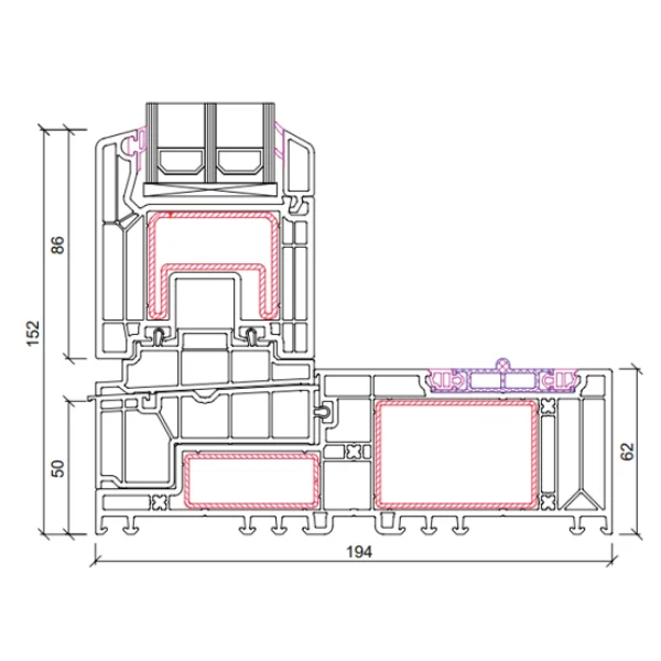 Plano del perfil Veka Vekamotion