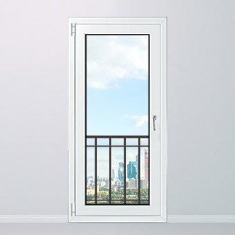 Puerta de balcón con acristalamiento completo