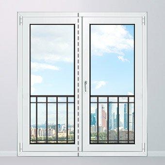 Puerta de balcón sin montante con acristalamiento completo