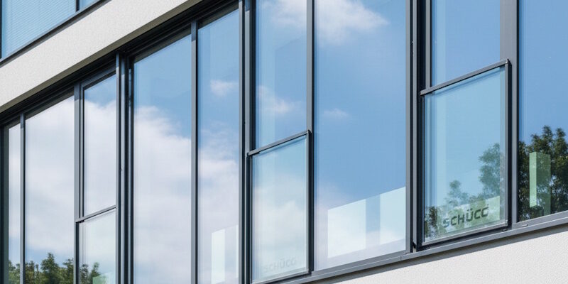 Ventanas de aluminio Schüco en hogar moderno