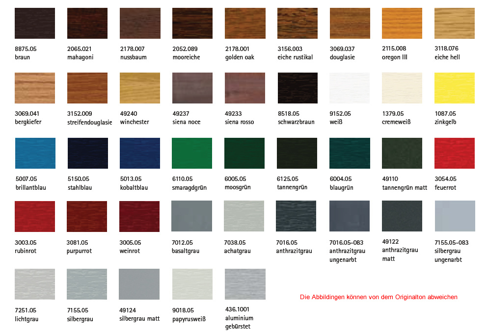 Paleta de colores Veka Softline 70